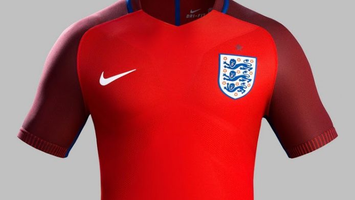 England bort fotboll skjorta spion foto exponering